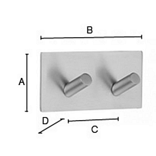 Design Haken - Smedbo Beslagsboden Design Haken Dubbel Geborsteld Edelstaal