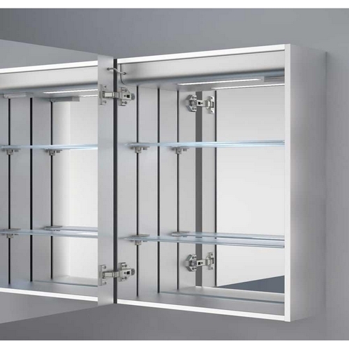 Aanzetten Zeg opzij goud spiegelkast - Hipp Design aluminium spiegelkast 60x70cm met verticale LED  banen en spiegelverwarming