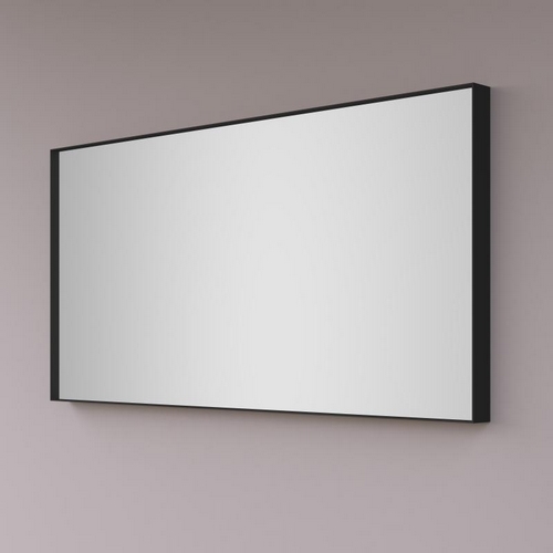 spiegel Hipp Design spiegel op mat zwart industrieel metalen frame 80x70cm