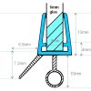 Exa-Lent Universal monsterstukje doucherubber type DS03 - 2cm lengte en geschikt voor glasdikte 6mm - 1 flapje 1 rondje