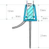 Exa-Lent Universal monsterstukje doucherubber type DS05 - 2cm lengte en geschikt voor glasdikte 6mm - 1 flap 1 flapje