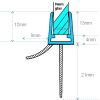 Exa-Lent Universal monsterstukje doucherubber type DS05 - 2cm lengte en geschikt voor glasdikte 8mm - 1 flap 1 flapje