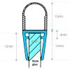 Exa-Lent Universal sample piece of shower rubber type DS08 - 2cm length and suitable for glass thickness 6mm - 1 bellows of 12mm (ball)