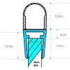 Exa-Lent Universal sample shower rubber type DS08 - 2cm length and suitable for glass thickness 8mm - 1 bellows of 12mm (ball)