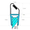 Exa-Lent Universal sample piece of shower rubber type DS16 - 2cm length and suitable for glass thickness 8mm - magnet 45 degrees