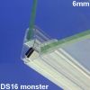 Exa-Lent Universal monsterstukje doucherubber type DS16 - 2cm lengte en geschikt voor glasdikte 6mm - magneet 45 graden