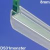 Exa-Lent Universal monsterstukje doucherubber type DS31 - 2cm lengte en geschikt voor glasdikte 8mm - 1 flap (van 11mm)