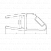 Duscholux 250547.01.000.2100 magnetic profile for fixed panel, 45 degrees, 210cm