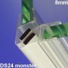 Exa-Lent Universal monsterstukje doucherubber type DS24 - 2cm lengte en geschikt voor glasdikte 8mm - magneet 45 graden