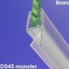 Exa-Lent Universal monsterstukje doucherubber type DS45 - 2cm lengte en geschikt voor glasdikte 8mm - aanslagprofiel 1 flapje