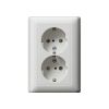 Gira 078327 System 55 dubbele wandcontactdoos mat wit (OUTLET)