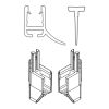 HSK Exklusiv E85058-1-01 horizontal sealing profile (120cm) with slide-in rubber (200cm, height 14.5mm) and end caps alu matt silver
