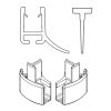 HSK Exklusiv E85058-3-41 2x horizontaal afdichtingsprofiel (120cm) met inschuifrubber (200cm, hoogte 14,5mm) en eindkapjes chroom