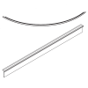 HSK Premium E79059 set gebogen afdichtingsprofielen tbv kwartronde deuren, 3 dlg 100x100cm, radius 55cm *niet meer leverbaar*