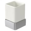 Haceka Aline 1208594 cup holder white ceramic / brushed aluminum