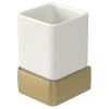 Haceka Aline 1208677 Glashalter weiße Keramik / gebürstetes Gold