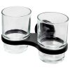 Haceka Aspen 1209517 dubbele glashouder helder glas/ mat zwart