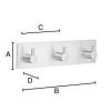 Smedbo Beslagsboden B1107 design hook rack brushed stainless steel