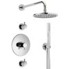Pure Duero DU5431-IN shower installation set with thermostat and 2 stop valves inox