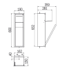 Inda MY Secret A8085BCX Einbaunische mit Toilettenpapierhalter und hygienischer Dusche190x660mm matt creta