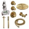 Brauer Carving 5-GG-102 thermostatische inbouw regendouche SET 06 goud geborsteld PVD