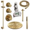 Brauer Carving 5-GG-114 thermostatische inbouw regendouche SET 18 goud geborsteld PVD