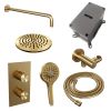 Brauer Carving 5-GG-129 thermostatische inbouw regendouche 3-weg omstelling SET 33 goud geborsteld PVD