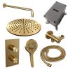Brauer Carving 5-GG-130 thermostatische inbouw regendouche 3-weg omstelling SET 34 goud geborsteld PVD