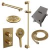 Brauer Carving 5-GG-139 thermostatische inbouw regendouche 3-weg omstelling SET 43 goud geborsteld PVD