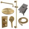 Brauer Carving 5-GG-142 thermostatische inbouw regendouche 3-weg omstelling SET 46 goud geborsteld PVD