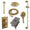 BrauerCarving 5-GG-143 thermostatic concealed rain shower 3-way diverter SET 47 gold brushed PVD