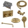 Brauer Carving 5-GG-192 thermostatische inbouw regendouche met drukknoppen SET 57 goud geborsteld PVD