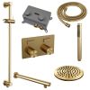 Brauer Carving 5-GG-196 thermostatische inbouw regendouche met drukknoppen SET 61 goud geborsteld PVD