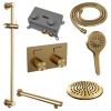 Brauer Carving 5-GG-202 thermostatische inbouw regendouche met drukknoppen SET 67 goud geborsteld PVD