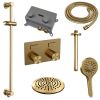 Brauer Carving 5-GG-206 thermostatische inbouw regendouche met drukknoppen SET 71 goud geborsteld PVD