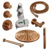 Brauer Carving 5-GK-098 thermostatische inbouw regendouche SET 02 koper geborsteld PVD