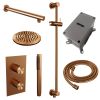 Brauer Carving 5-GK-133 thermostatische inbouw regendouche 3-weg omstelling SET 37 koper geborsteld PVD