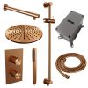 Brauer Carving 5-GK-134 thermostatische inbouw regendouche 3-weg omstelling SET 38 koper geborsteld PVD