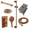 Brauer Carving 5-GK-139 thermostatische inbouw regendouche 3-weg omstelling SET 43 koper geborsteld PVD