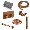 Brauer Carving 5-GK-184 thermostatische inbouw regendouche met drukknoppen SET 49 koper geborsteld PVD