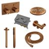 Brauer Carving 5-GK-188 thermostatic concealed rain shower with push buttons SET 53 copper brushed PVD