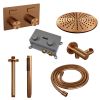 Brauer Carving 5-GK-189 thermostatische inbouw regendouche met drukknoppen SET 54 koper geborsteld PVD