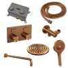 Brauer Carving 5-GK-192 thermostatische inbouw regendouche met drukknoppen SET 57 koper geborsteld PVD