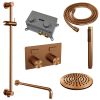 Brauer Carving 5-GK-198 thermostatische inbouw regendouche met drukknoppen SET 63 koper geborsteld PVD