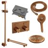 Brauer Carving 5-GK-202 thermostatische inbouw regendouche met drukknoppen SET 67 koper geborsteld PVD
