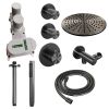 Brauer Carving 5-GM-102 thermostatische inbouw regendouche SET 06 gunmetal geborsteld PVD