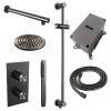 Brauer Carving 5-GM-133 thermostatische inbouw regendouche 3-weg omstelling SET 37 gunmetal geborsteld PVD