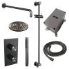 Brauer Carving 5-GM-135 thermostatische inbouw regendouche 3-weg omstelling SET 39 gunmetal geborsteld PVD