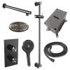 Brauer Carving 5-GM-139 thermostatische inbouw regendouche 3-weg omstelling SET 43 gunmetal geborsteld PVD