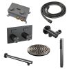 Brauer Carving 5-GM-184 thermostatische inbouw regendouche met drukknoppen SET 49 gunmetal geborsteld PVD